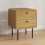 Bedside Table with 2 Drawers and Steel Legs - Oak 2