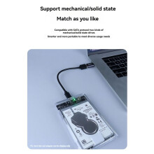 Casella HDD di Tipo C Custodia per Disco Rigido SSD da 2,5 Pollici Custodia Esterna Custodia HDD Esterna Mobile Trasparente
