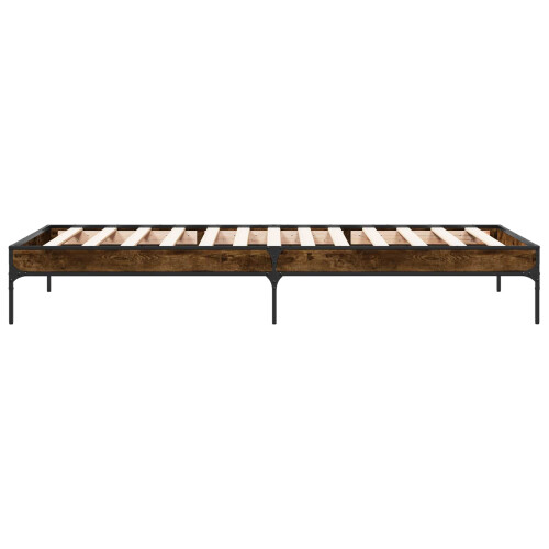 VidaXL vidaXL Bed Frame Smoke Oak 80 x 200 cm Engineered Wood 1