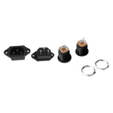 5 Pcs 3P IEC 320 C14 Male Plug Panel Power Inlet Sockets Connectors AC 250V 10A & 10 Pcs 17.9x13.8mm Power Jack  Socket