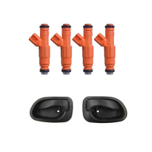 4Pcs Automobile Fuel Injector for Focus 6 2.3L MZR & 2Pcs Front Left Right Door Handle for ATOS 97-05