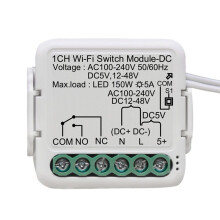 Módulo de Interruptor de Contato Seco Inteligente Tuya Módulo de Interruptor Inteligente Tuya WiFi DC5V/12-48V AC110-240V Compatível com Alexa