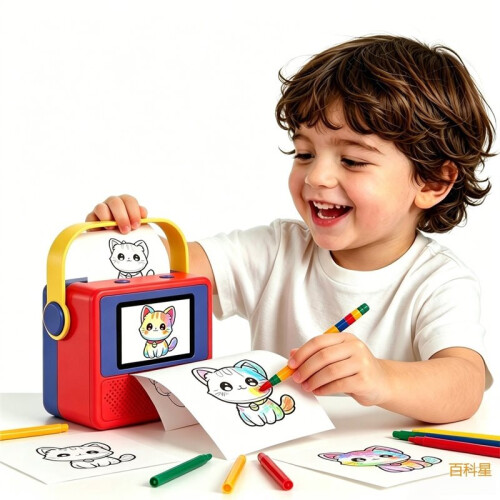 Brinquedo Impressora Térmica Sem Tinta Inteligente para Crianças com Tela de Proteção para Os Olhos de 2,4 Polegadas Desenho Instantâneo 1