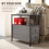 Side Table, Narrow Bedside Table, Grey 5