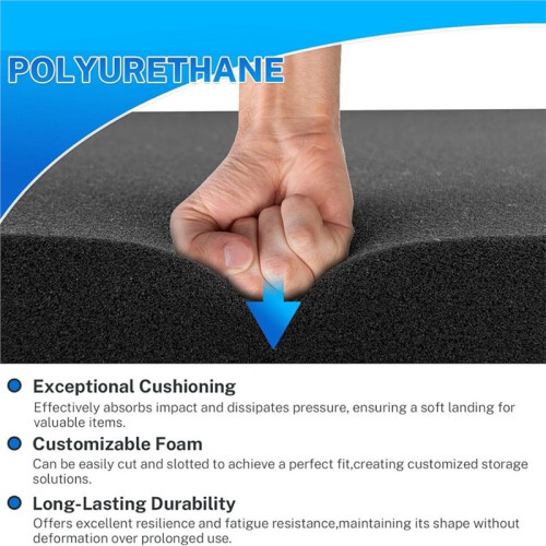 12 Pcs 16 X 12 X 0.5" Polyethylene Foam Sheet Thick Black Packing Foam Padding Customizable PE Board Cushion Inserts 1