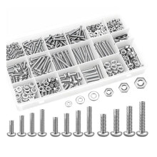 516Pcs Nuts and Bolts Assortment Kit M3/M4/M5/M6 Nut Bolt Washer Assortment Kit for Automotive, Motorcycle Repairs
