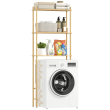 Toiletplank met 3 niveaus, ruimtebesparende badkameropbergruimte, hout
