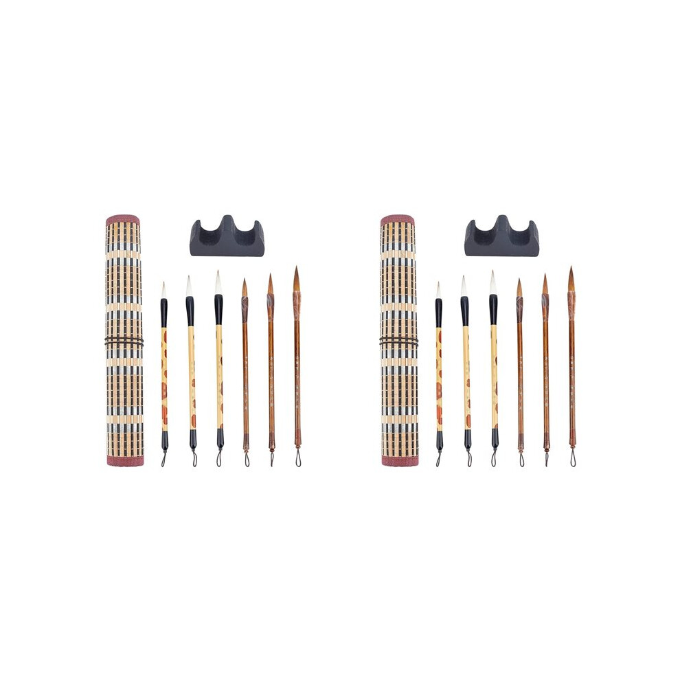 16Pcs Chinese Calligraphy Brushes Watercolor Brushes Painting Writing Brush Brush Holder For Beginner 6031514875444