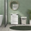 HOMCOM Badkamerkast met lade, compacte opbergruimte, wit 8