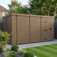 15x9 Pent Composite Shed Tanalised (Single Door, No Windows)