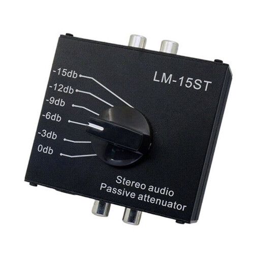 Stereo Audio Passive Attenuator Compatible 3.5mm 6.35mm RCA Interface Six  Modes 0db -3db -6db -9db -12db -15db