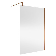 Balterley Wetroom Screen with Support Bar, 1400mm, Brushed Bronze
