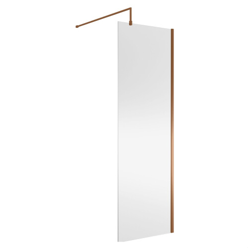 Balterley Balterley Wetroom Screen with Support Bar, 700mm, Brushed Bronze