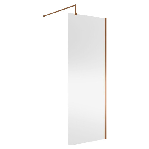 Balterley Balterley Wetroom Screen with Support Bar, 800mm, Brushed Bronze