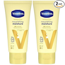 Vaseline Lotion, Intensive Care Nourishing Moisture 2-Pack-Moisturizer with Oat Extract+Ultra-Hydrating Lipids for Healing Extremely Dry Skin, 2 Oz Ea