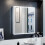 NES Home LED 600 x 700mm Mirror Cabinet Storage Wall Mounted Bathroom Cupboard 1