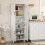 HOMCOM Freestanding Kitchen Cupboard,White 6