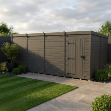 19x8 Pent Composite Shed Tanalised (Single Door, No Windows)