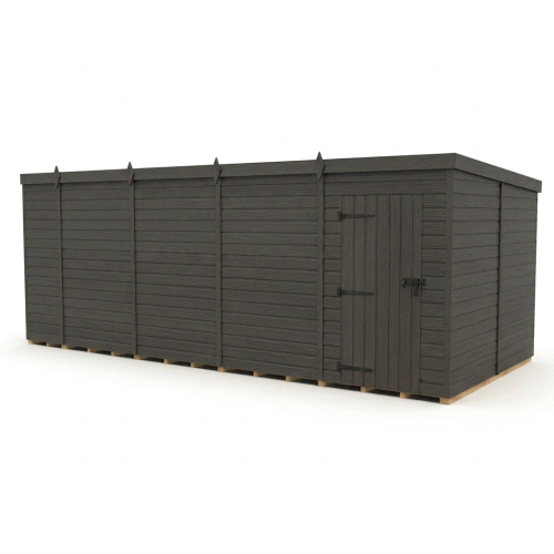 19x8 Pent Composite Shed Tanalised (Single Door, No Windows) 1