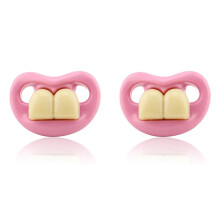 2X Grappige Fopspeen voor Baby'S met Nieuw Tandontwerp, Ideaal voor Kinderen, Perfect voor Feesten, Bruiloften en Als Leuk Cadeau