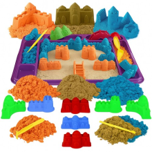 750g Kids Magic Play Sand 13PC Set Mess Free Tray Moulds Sensory Indoor Sandbox