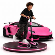 Kids 3 Wheel Scooter with LED Light Up Wheels Foldable & Adjustable Handlebar