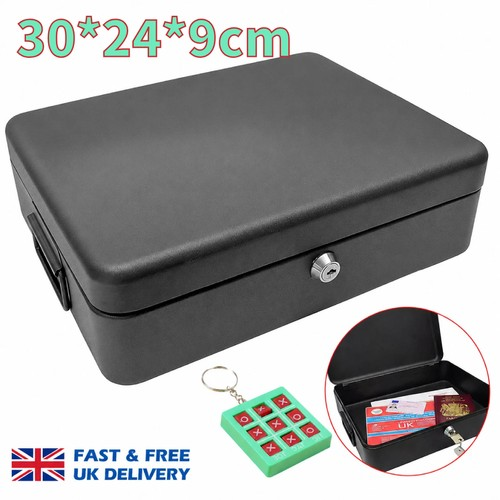 Security Lock Box Fireproof Large Chest Cash Safe Keys Document Home Office Box