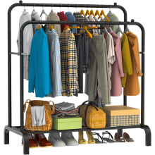 Heavy Duty Double Clothes Rail Hanging Rack Garment Display Stand Shoes Storage