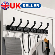 12 Hooks Aluminum Key Coat Clothes Door Holder Rack Hook Wall Mounted Hanger