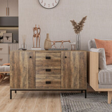 Retro Mango Wood-Effect Sideboard