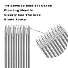 100pcs 18G Piercing Needles Surgical Steel Sterile Disposable Body Piercing Needles for Ear Nose Nav