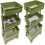 Mini Trolley Storage Rack with Wheels Dollhouse Shelf Display Green 2