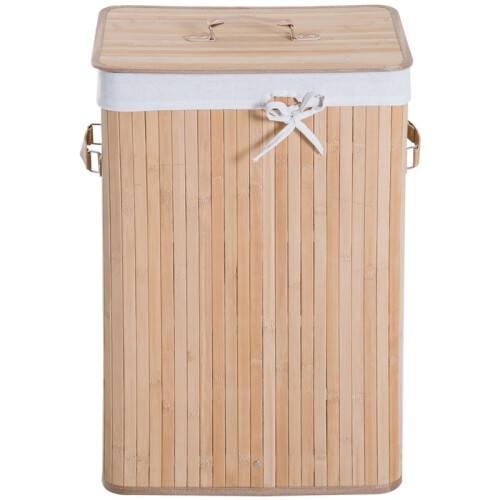 Narrow Laundry Basket with Lid, 72L Hamper with Removable Bag 1