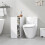 Narrow Bathroom Cabinet with Drawer, Freestanding Storage, White 4