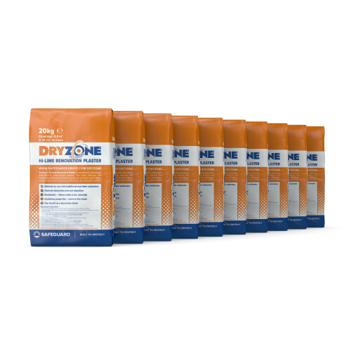 Dryzone Hi-Lime Renovation Plaster 20kg - 10 Pack