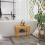 Bamboo Shower Stool with Shelf, Bathroom Seat, Natural 3