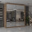 MN Furniture (Walnut 203cm) Modern Double Mirrored Sliding Wardrobes 1
