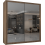 MN Furniture (Walnut 203cm) Modern Double Mirrored Sliding Wardrobes 2