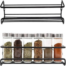 2 Pack Wall Mounted Spice Rack Kitchen Organizer Pantry Storage Shelf