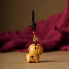 (E) Hot Creative Sandalwood Horse Pendant Keychain Year Of The Horse Mobile Phone Chain Backpack Hanging Decoration New Year Gifts
