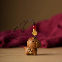 (D) Hot Creative Sandalwood Horse Pendant Keychain Year Of The Horse Mobile Phone Chain Backpack Hanging Decoration New Year Gifts