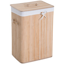 Narrow Laundry Basket with Lid, 72L Hamper with Removable Bag