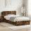 VidaXL vidaXL Bed Frame with Storage Smoked Oak 100 x 200 cm Engineered Wood 1