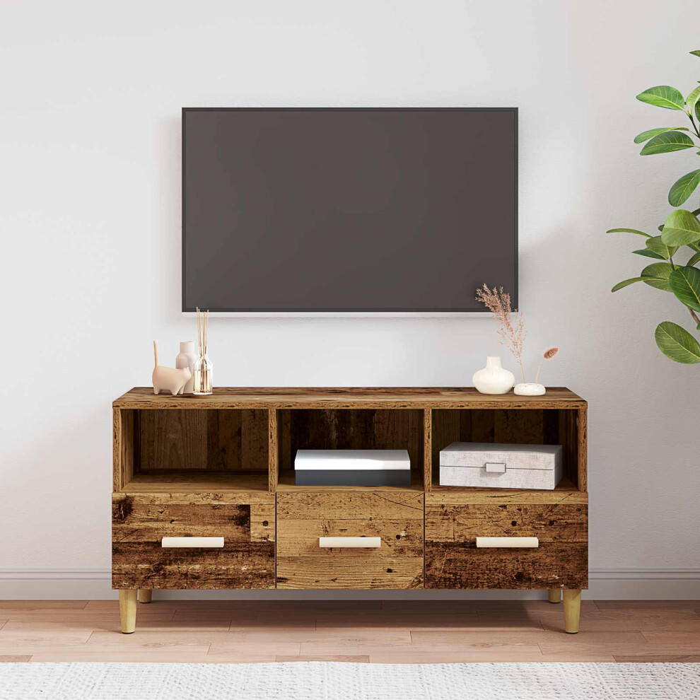 Vidaxl Tv Cabinet Old Wood 102 X 36 X 50 Cm Engineered Wood