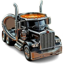 Mug en céramique 11 oz avec motif de camion semi-remorque, cadeau idéal pour les amateurs de café et de camions