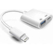 USB Camera Adapter with Lightning Connector and Charging Port MFi Certified OTG Solution for iPhone and iPad