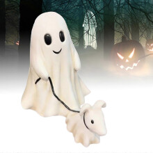 Estatua decorativa de perro fantasma de 15 cm para Halloween, adorno para hogar, jardín y fiestas temáticas