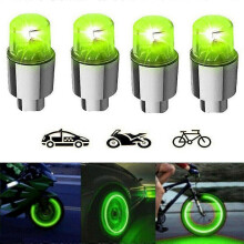 4 kusy svietiace krytky ventilov pneumatík farebné LED univerzálne pre auto motorku bicykel