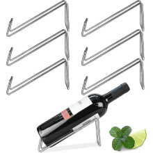 Lot de 6 porte-bouteilles en acier inoxydable, organisateur élégant pour une bouteille de vin, idéal pour les amateurs de vin