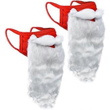 Pack de 2 mascarillas divertidas de Papá Noel con barba para adultos, accesorio de disfraz navideño para fiestas de 2026